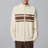 Momeck men's striped color-blocking knitted jacket for winter 2024, new stand-up collar sweater men's coat 21896 details Picture